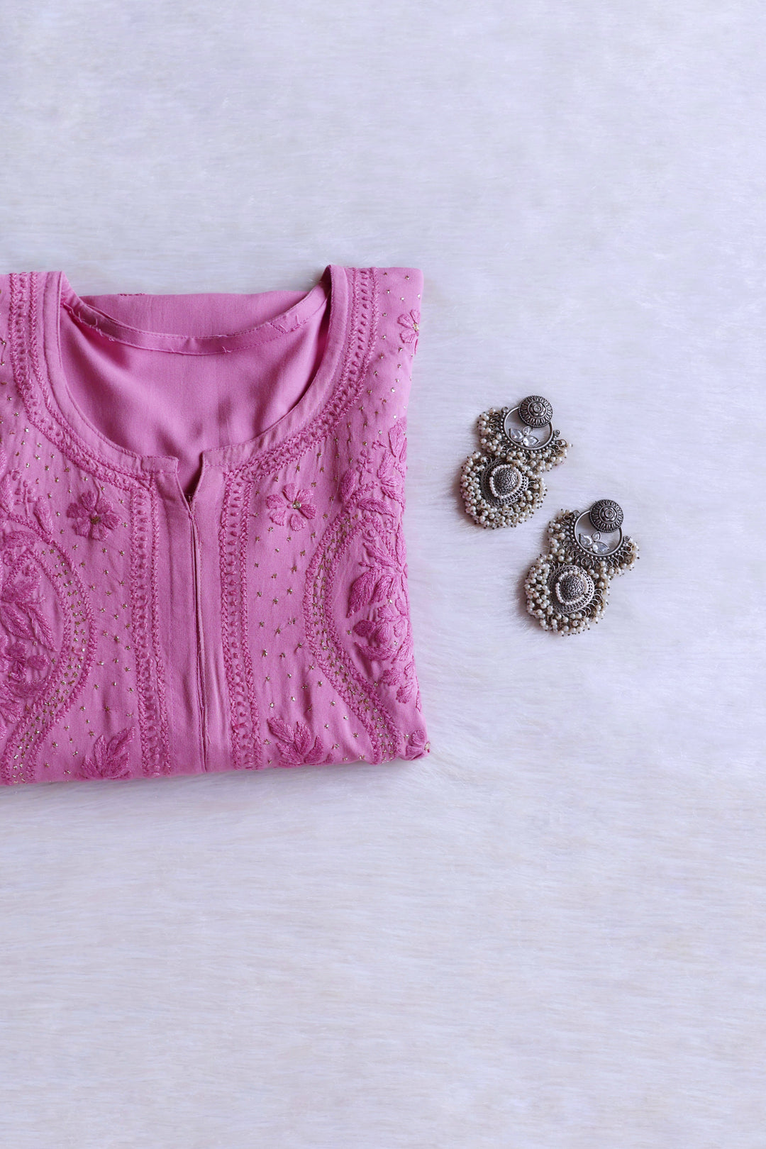 Naida Mauve Rayon mukaish Long Kurta