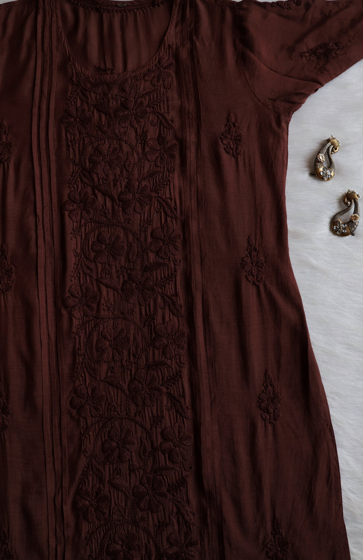 Mayra Chocolate Brown Pure Muslin Kurta