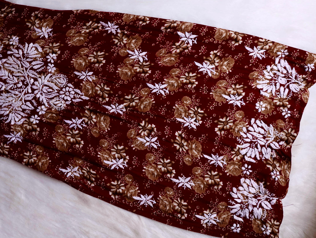 Gul-E-Bahaar Maroon Long Rayon kurta