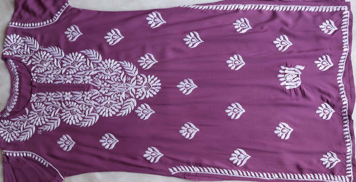 Rahaa Dusty Purple Long Rayon kurta