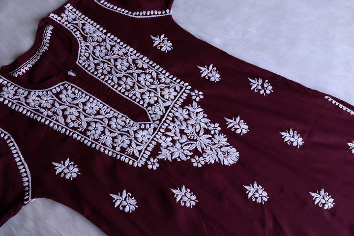 Waliya Deep Plum Cotton Kurta
