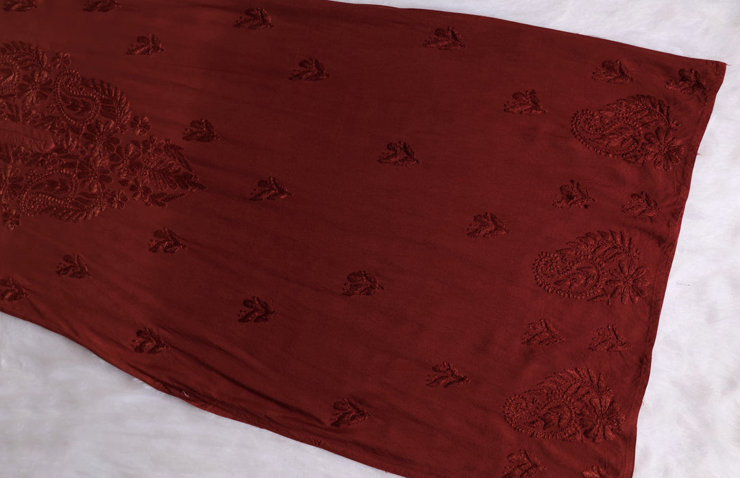 Zahrah Rose Brown Ombre Long Rayon Kurta