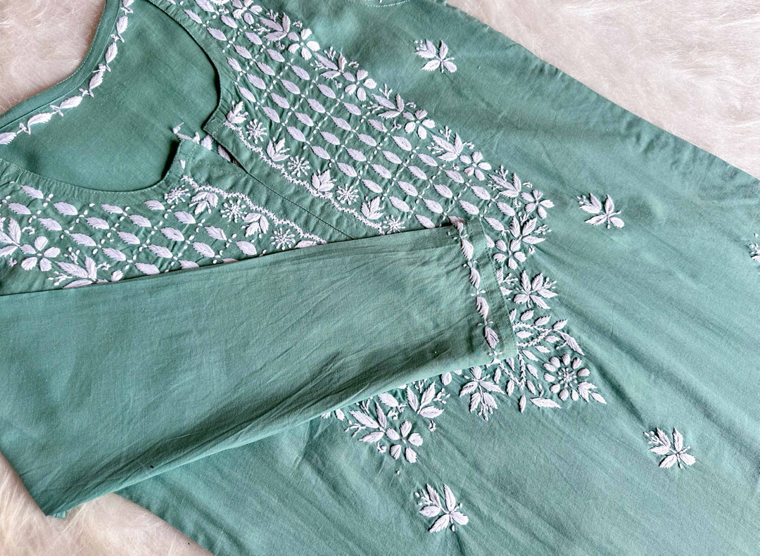 Rumaana Sage Green Cotton Kurta