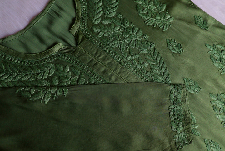 Mehr Olive Green Modal Silk short top
