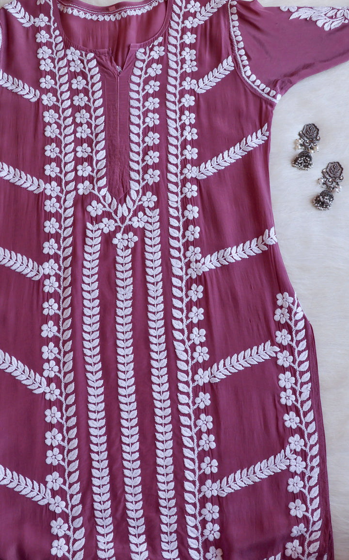 Hanaa Dusty Purple Crepe Silk Kurta