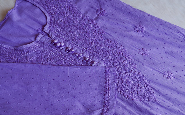 Nazakat Lavender 3 Piece Cotton Kurta set
