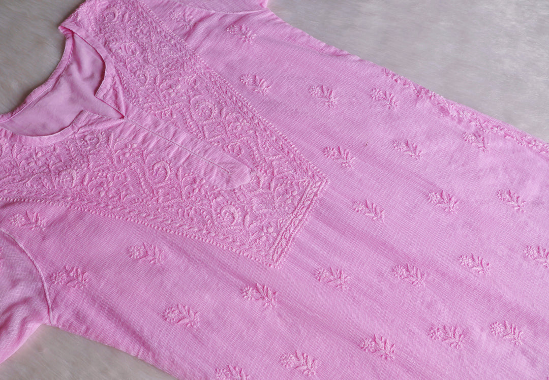 Renisa Baby Pink Soft Kota Kurta