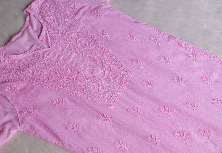 Renisa Baby Pink Soft Kota Kurta
