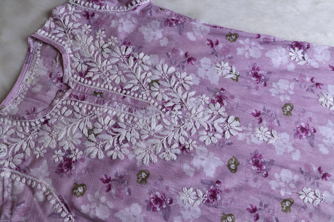 Maira Lavender Mulmul Long Kurta
