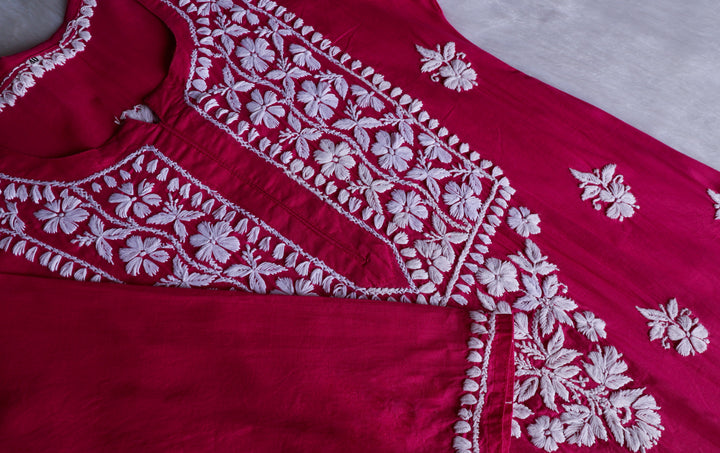 Waliya Deep Pink Cotton Kurta