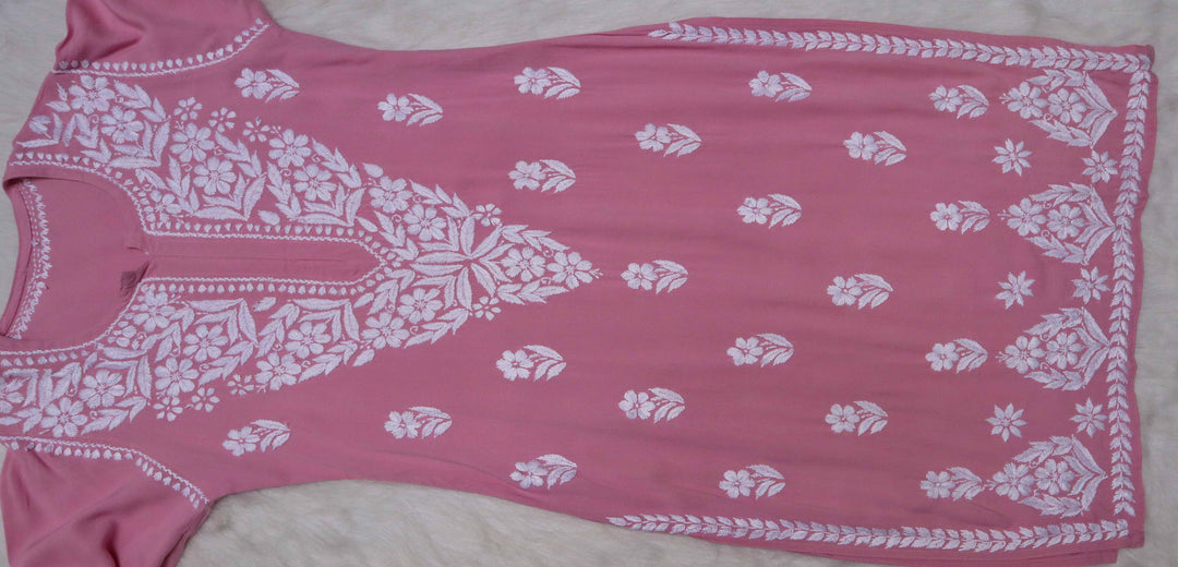 Noura Mauve Pink Rayon Kurta Pant set