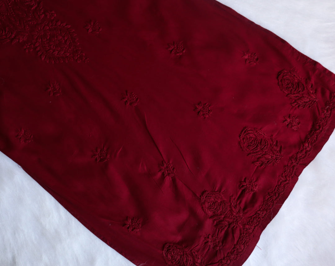 Gul Maroon Cotton Kurta