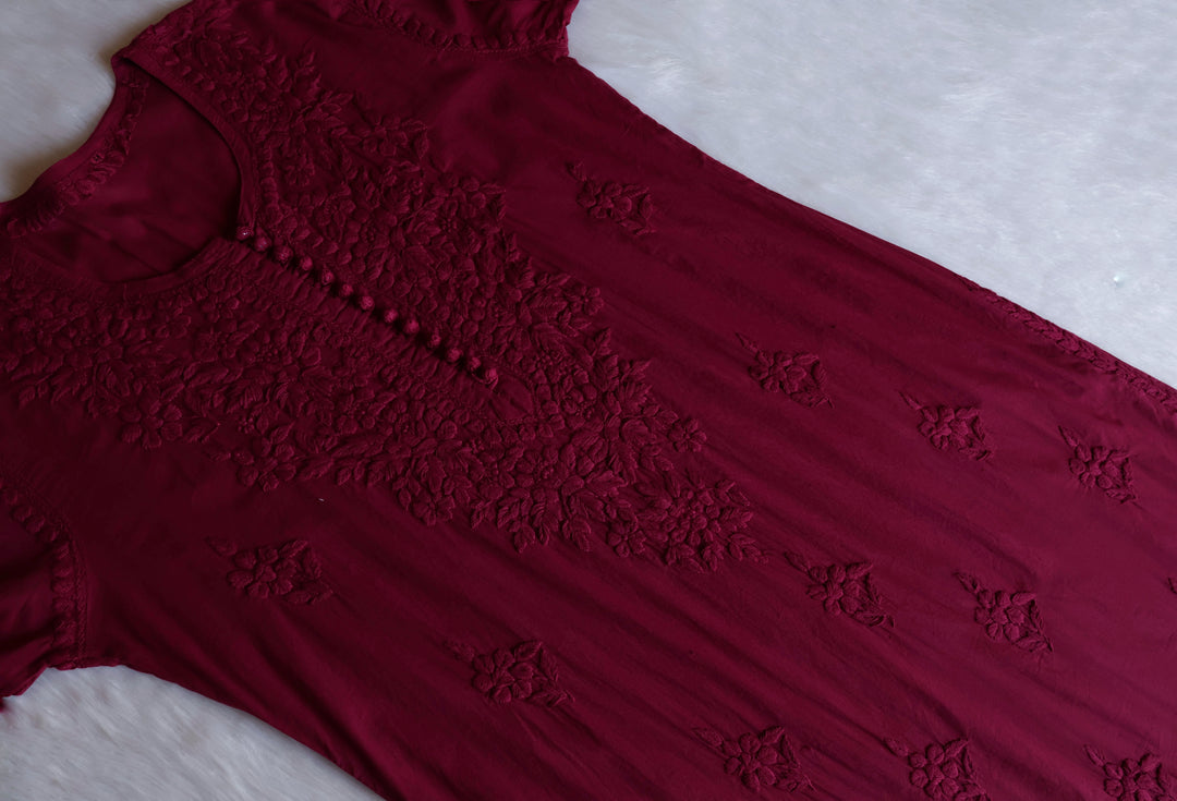 Aayat Deep Plum Cotton Kurta