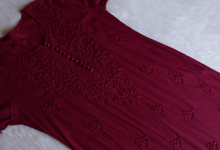 Aayat Deep Plum Cotton Kurta