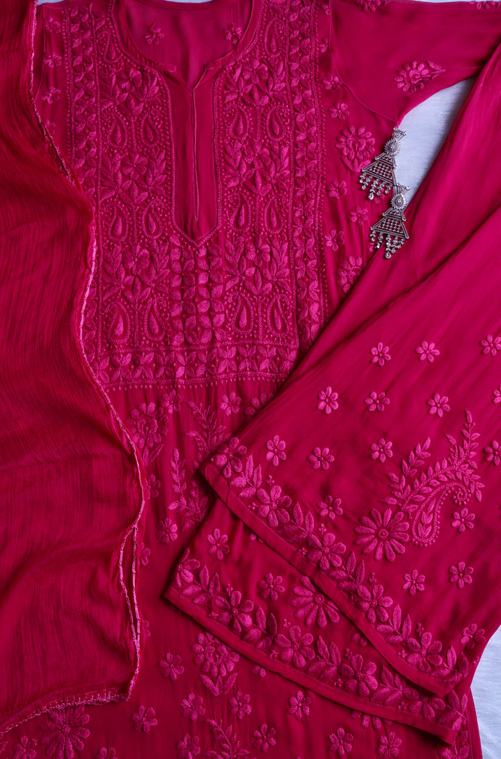 Ayzel Deep Pink Viscose 3 Piece Set