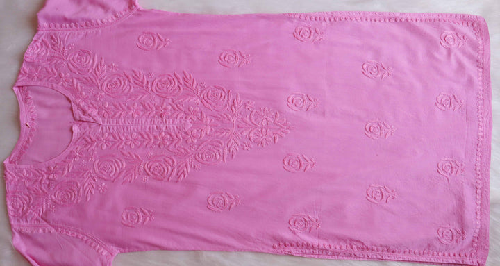 Noura Baby Pink Pure Mulmul Kurta