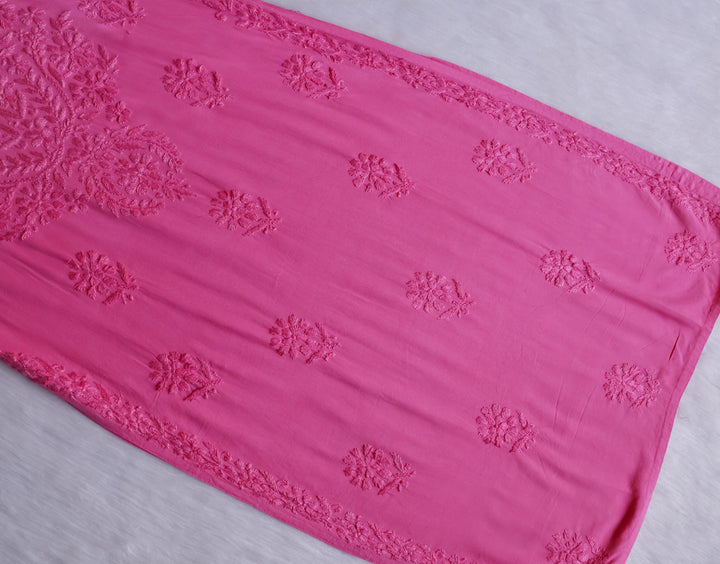 Duaa Baby Pink Ombre Long Rayon Kurta