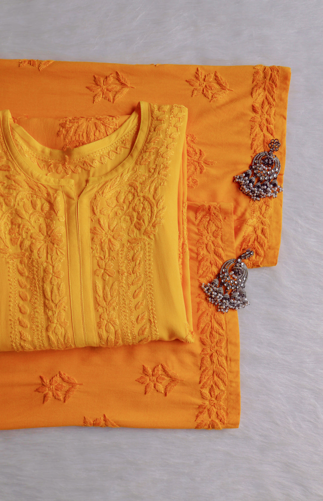 Nagma Mango Yellow 2 piece Rayon set