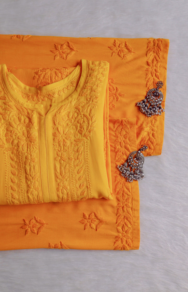 Nagma Mango Yellow 2 piece Rayon set