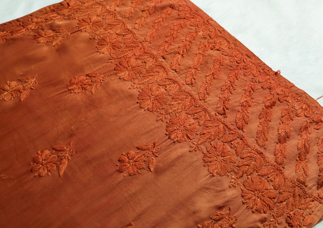 Zaryaab Caramel Brown Long Modal Silk Kurta