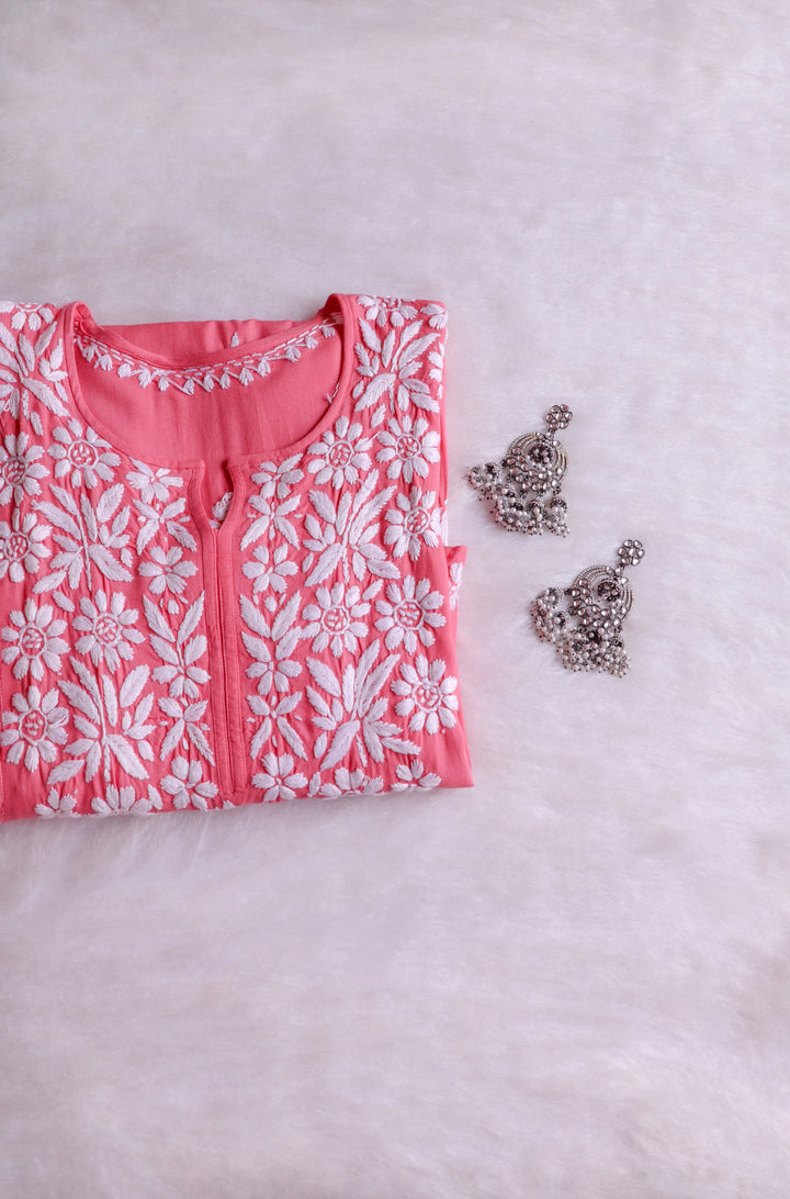 Mariyam Pastel Peach Long Rayon kurta