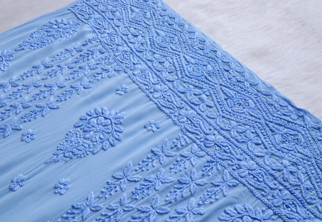 Elara Ice Blue Premium Viscose Georgette Kurta