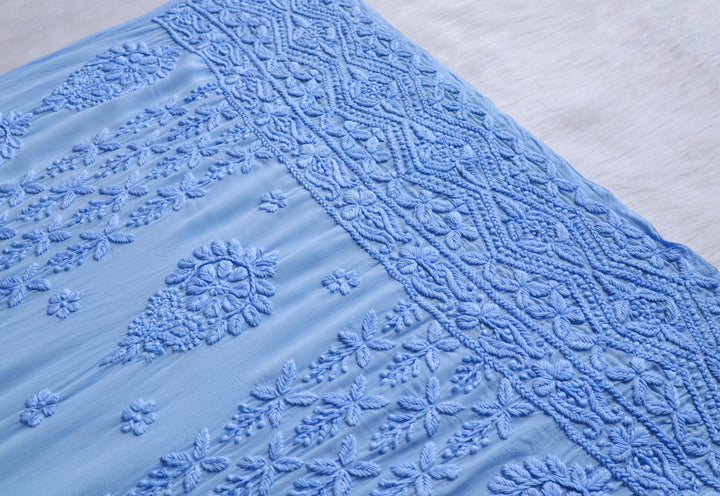 Elara Ice Blue Premium Viscose Georgette Kurta
