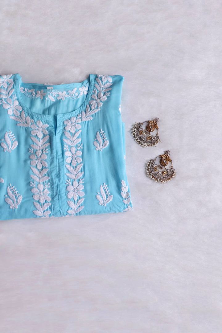 Lily Sky Blue Long Modal Kurta