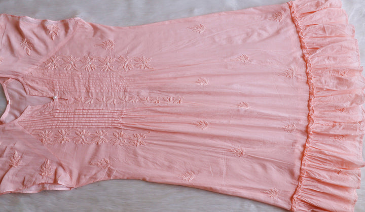 Noor Peach Pure Cotton Midi Dress