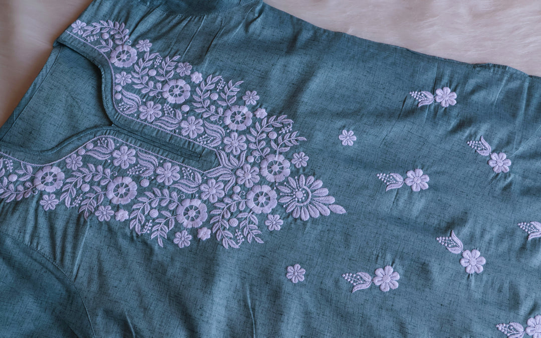 Taraa Sea Blue Cotton Kurta