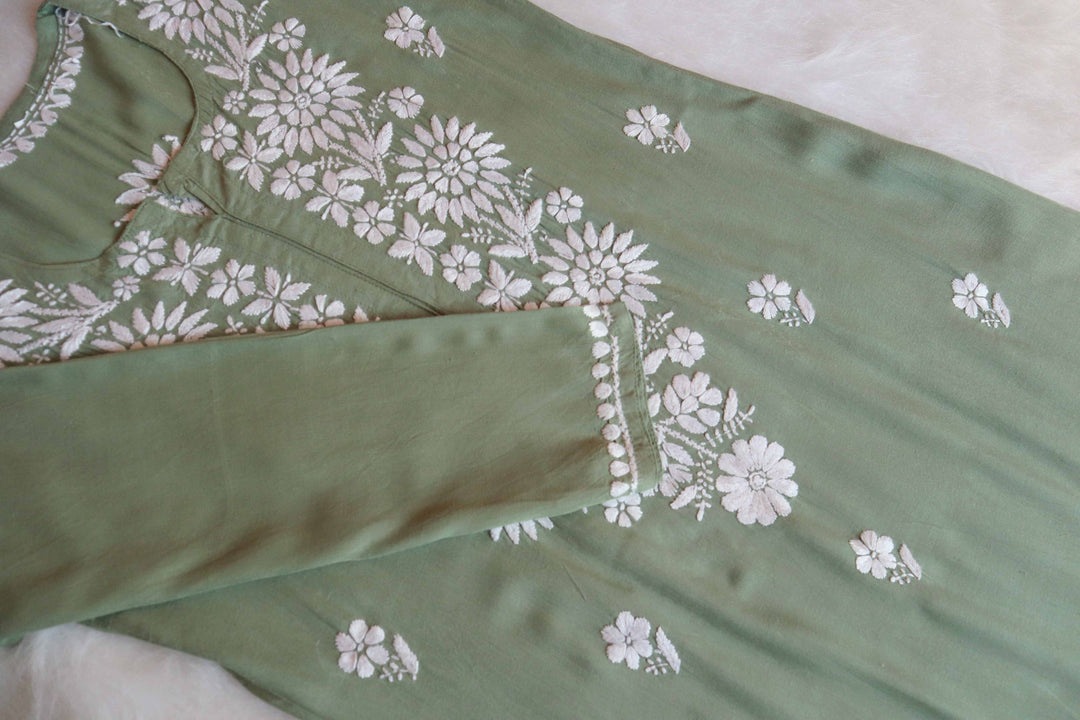 Haya Pastel Green Long Rayon kurta