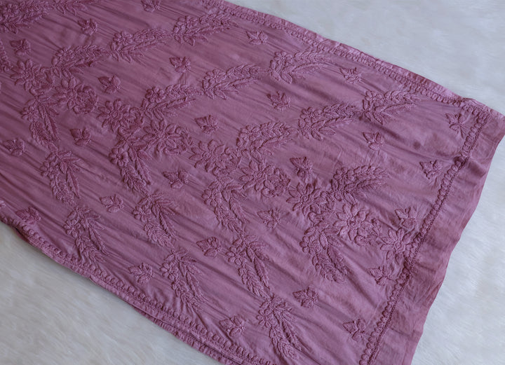 Saba Dusty Purple 3D Pure Cotton Kurta