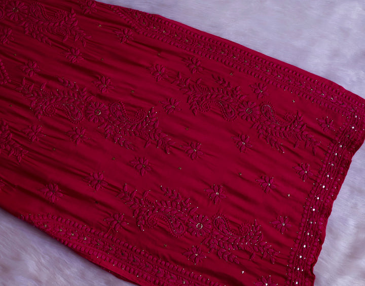 Iqra Deep Pink Pure Muslin Kurta