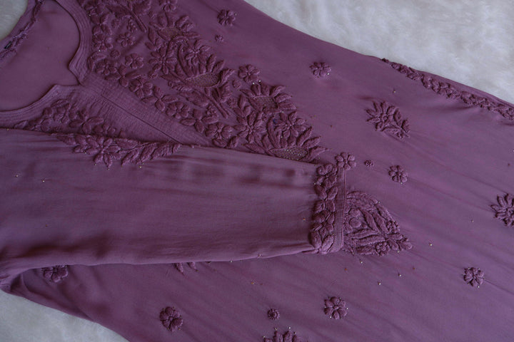 Mariya Dusty Purple Viscose Georgette Kurta