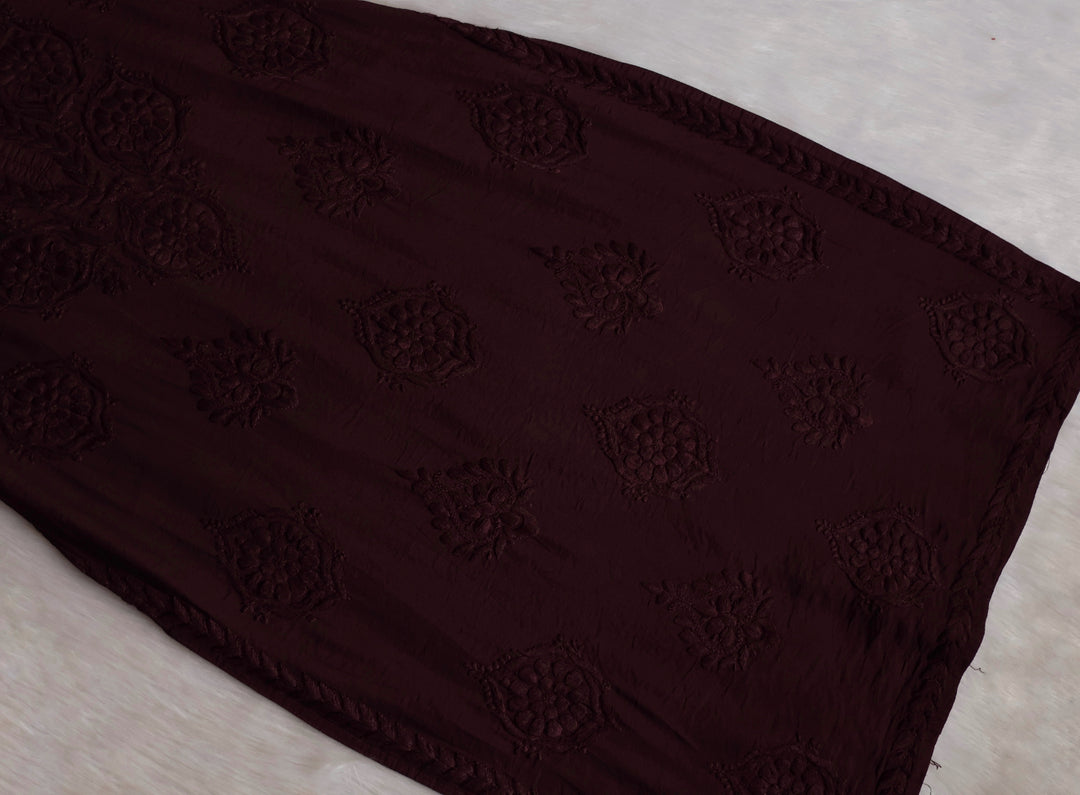Alfiya Chocolate Brown Pure Chanderi set