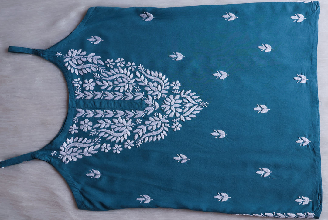 Mirha Sea Blue Short Sleeveless Kurta