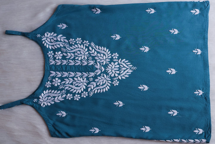 Mirha Sea Blue Short Sleeveless Kurta