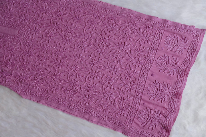 Mehr Dusty Purple Long Viscose Strappy Kurta