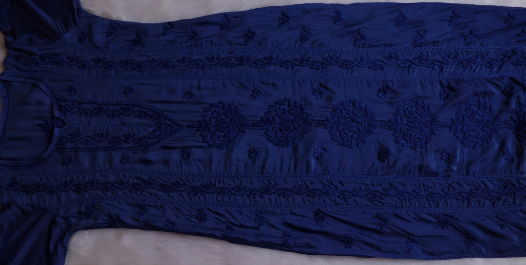 Maaham Pure Muslin Royal Blue Kurta