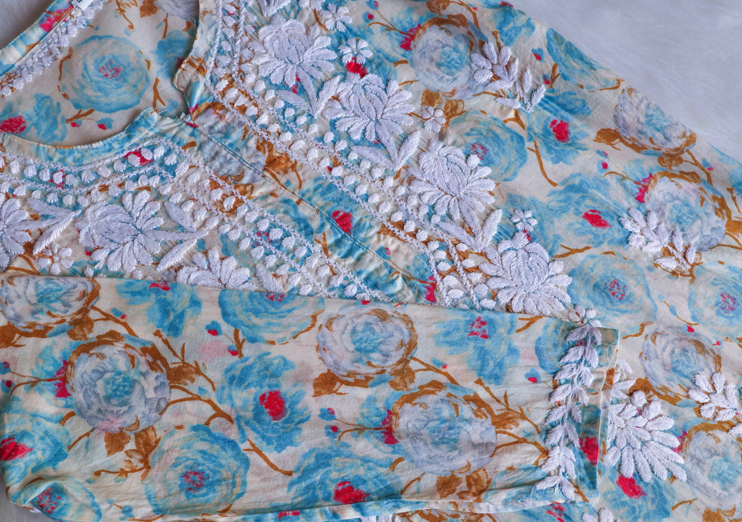 Noor Sky Blue Pure Mulmul set