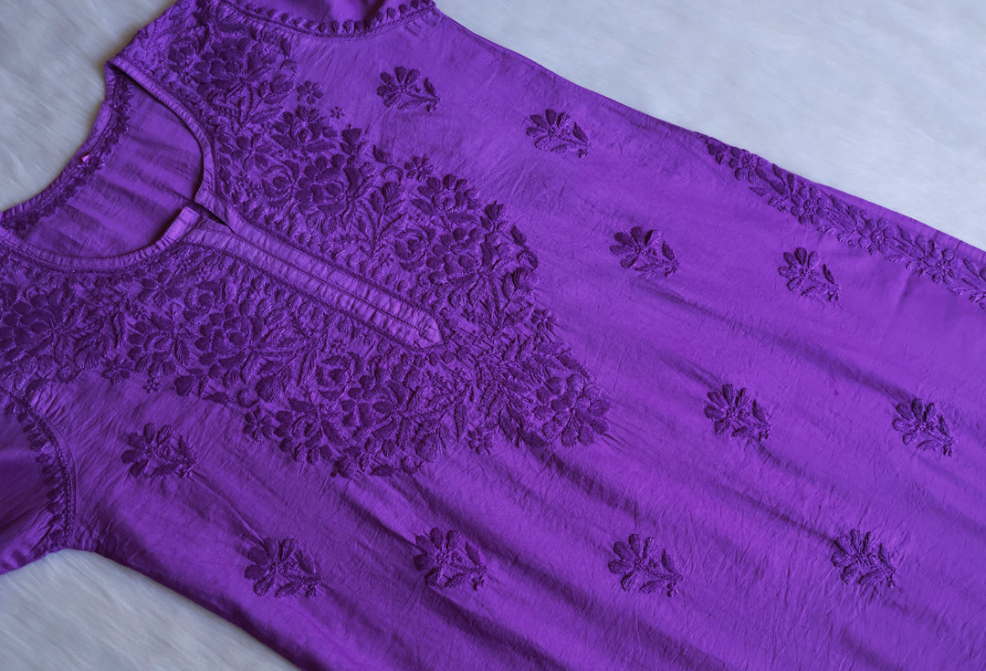 Meerab Lavender Pure Chanderi set
