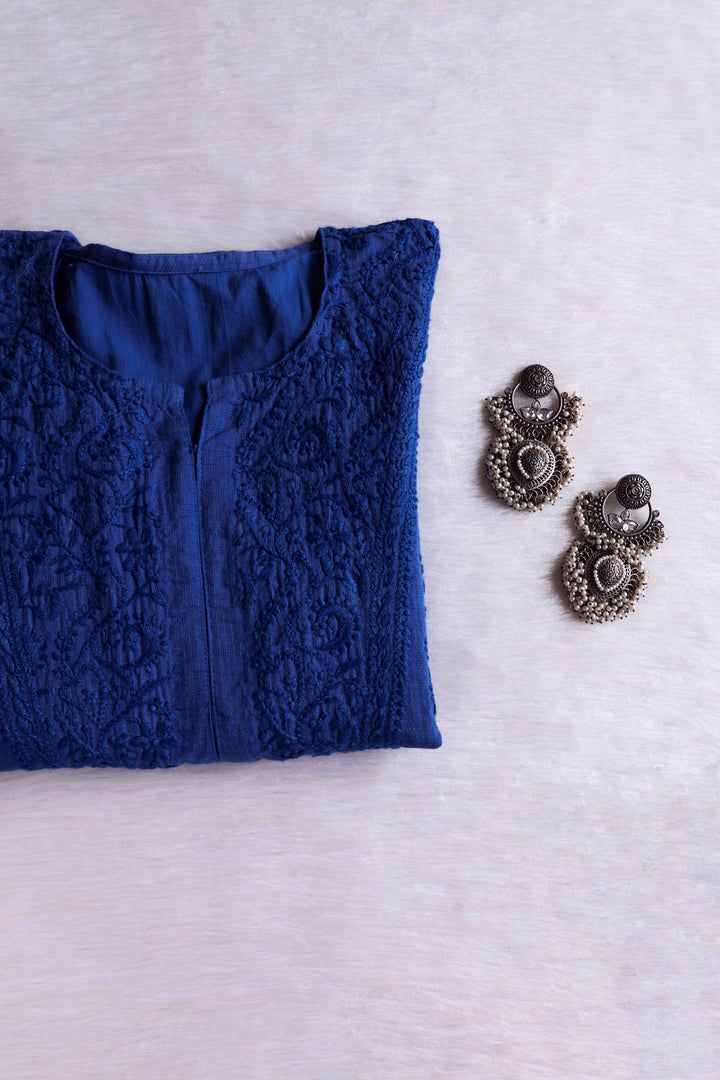 Renisa Royal Blue Soft Kota Kurta