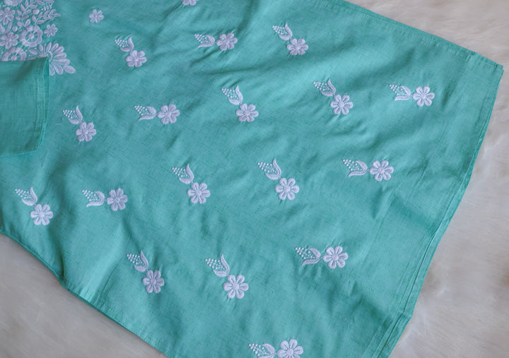 Taraa Mint Green Cotton Kurta