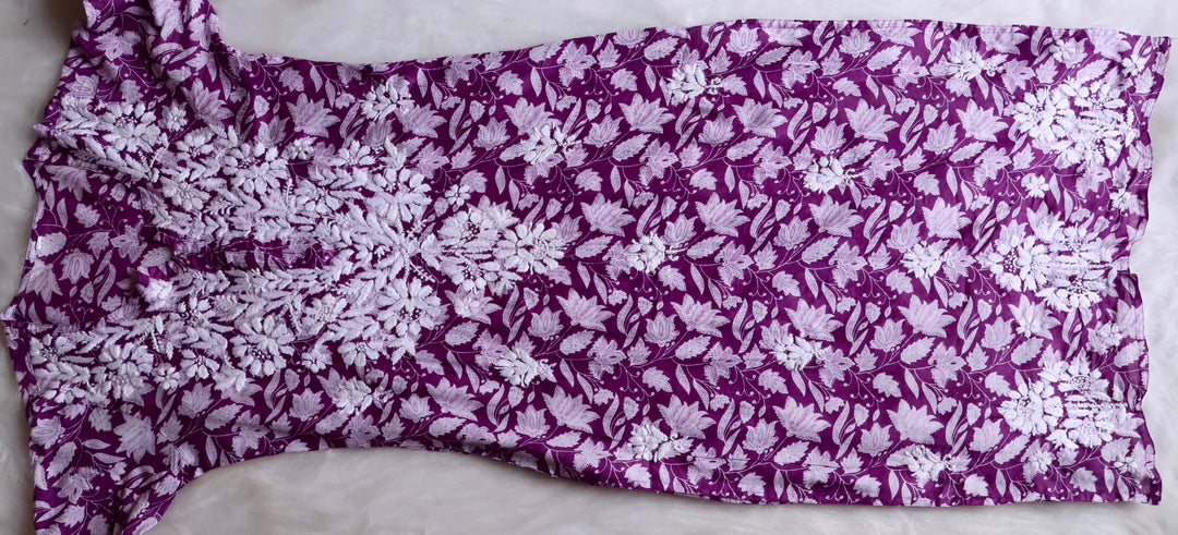 Haala Deep Purple Mulmul Long Kurta
