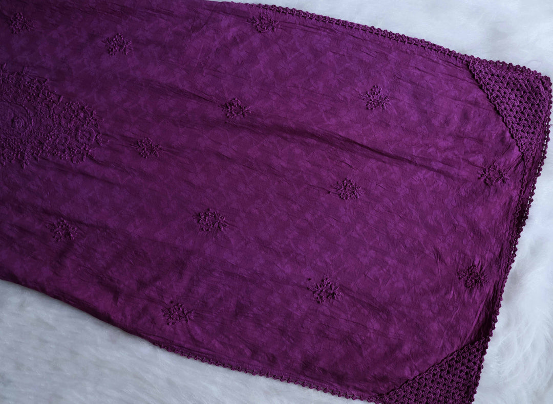 Aaliyah Deep Purple Long Jacquard Cotton kurta