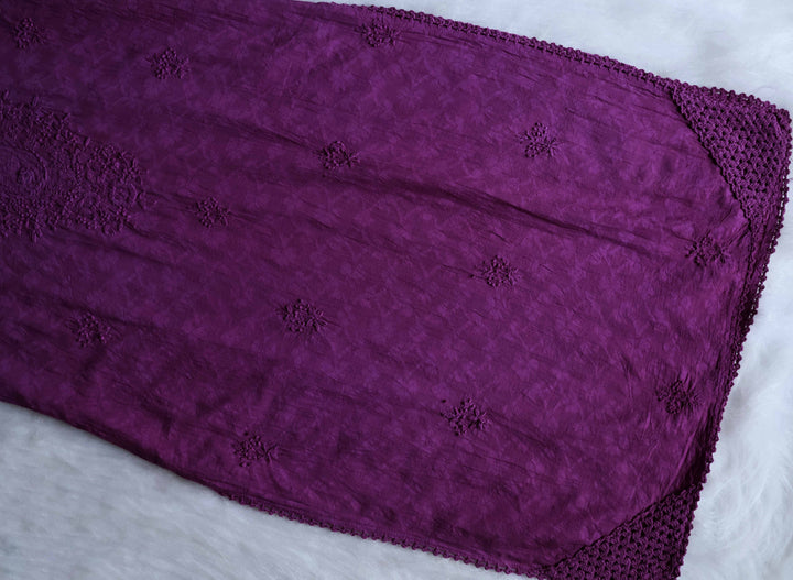 Aaliyah Deep Purple Long Jacquard Cotton kurta