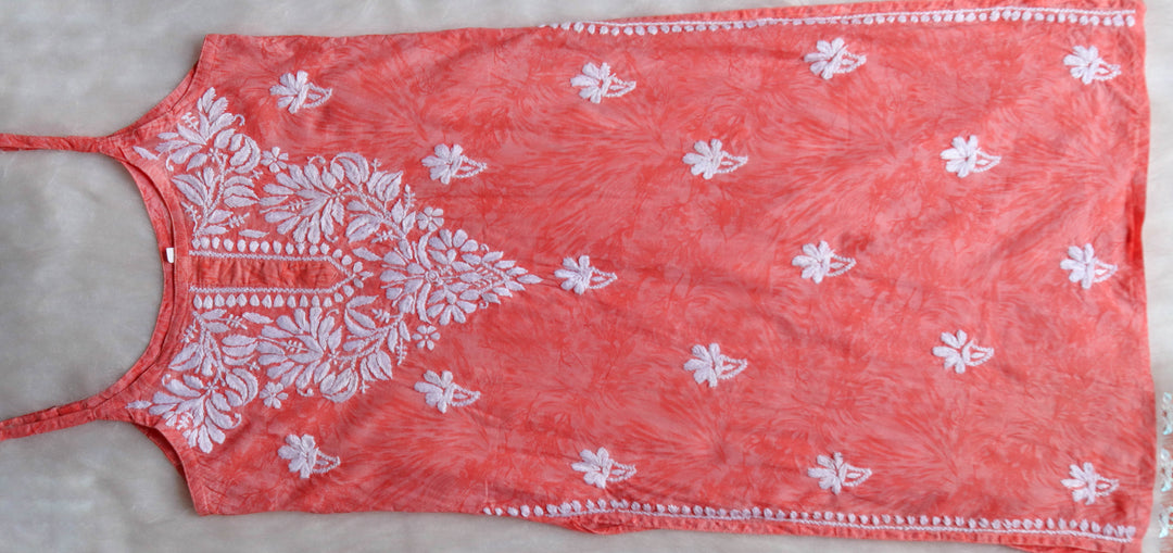 Mirha Mulmul Peach Strappy kurta