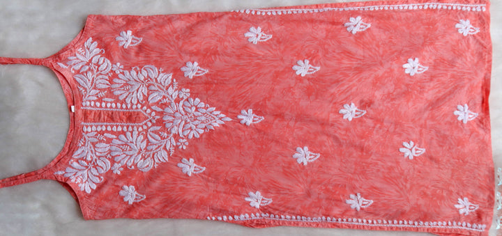 Mirha Mulmul Peach Strappy kurta