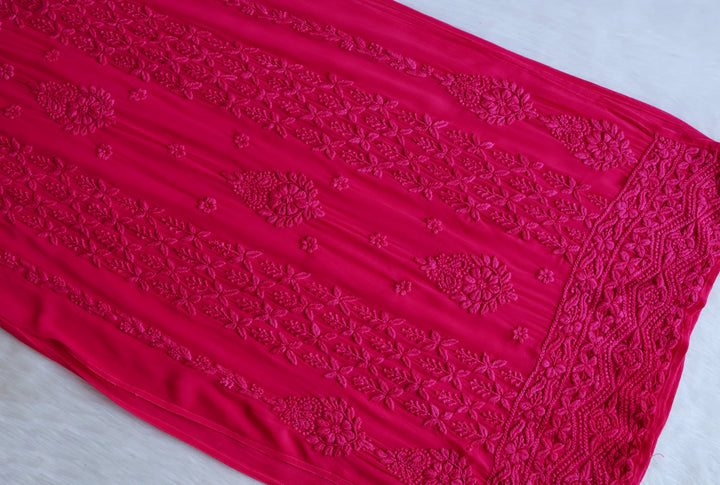 Elara Deep Pink Premium Viscose Georgette Kurta