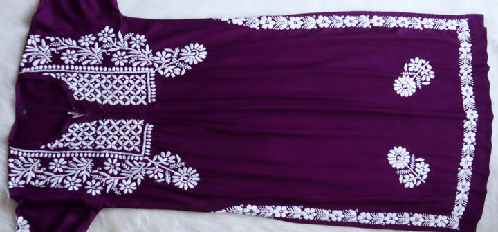 Maahi Deep Purple Long Rayon Kurta